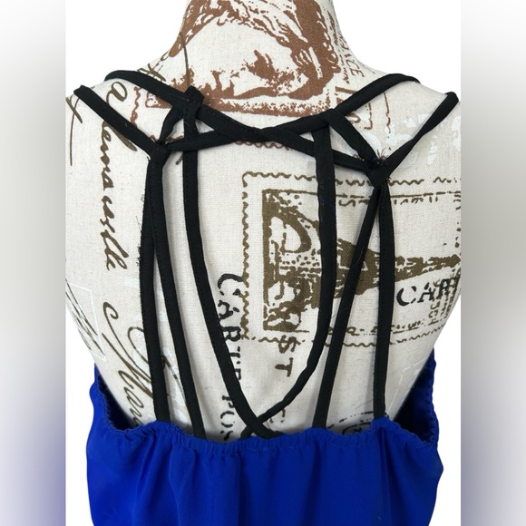 5/$25 Charlotte Russe bright blue strappy sundress size medium - Picture 4 of 7